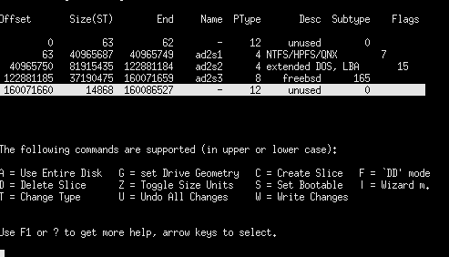 freebsd install 3 fdisk